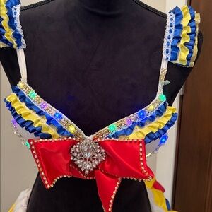 EDC Sailor Moon Super S Rave Sparkly Bra Red Bow (Light Up Battery Operated)